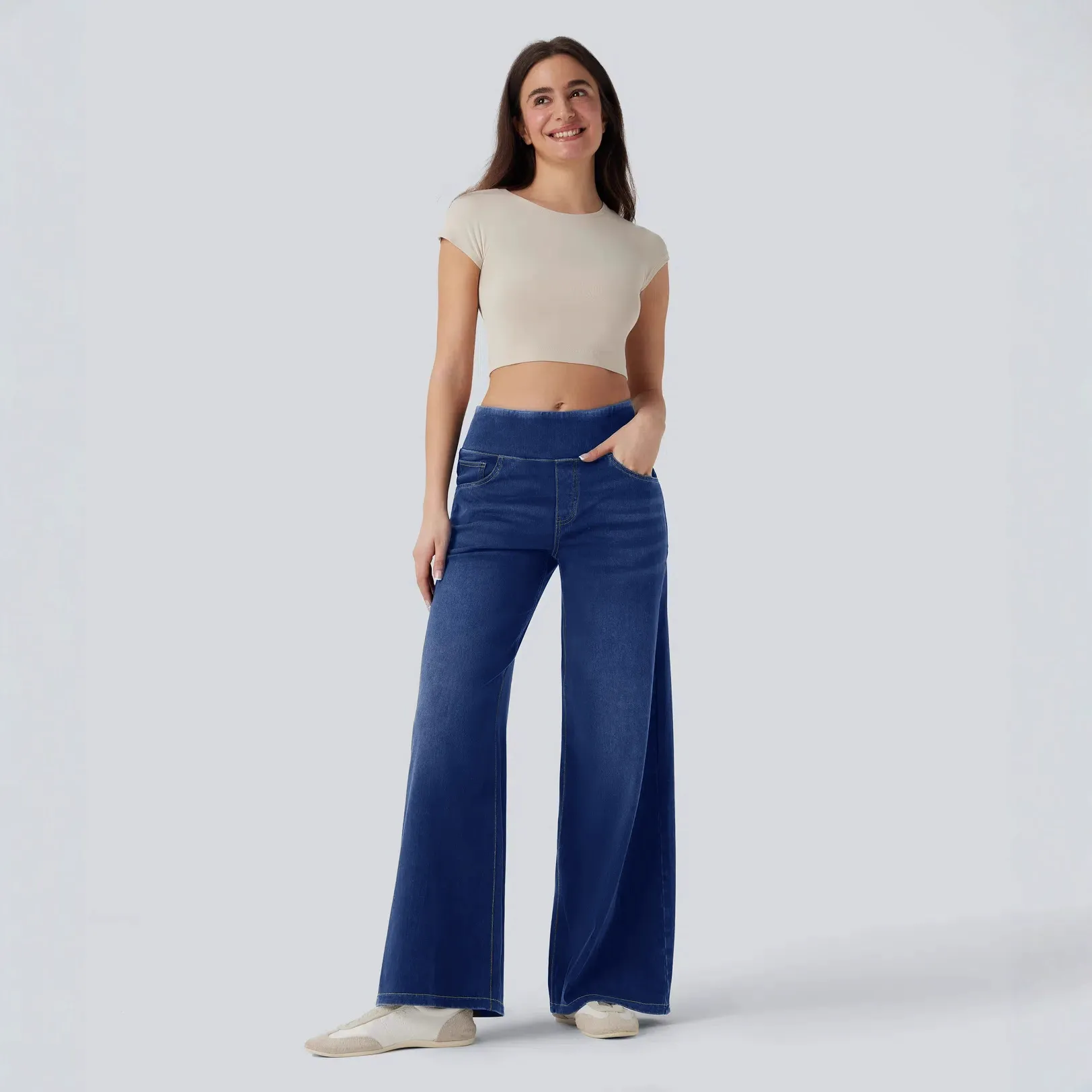 High Rise Relaxed Fit Wide Leg Jeans