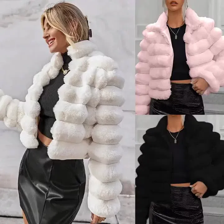 Luxe Cropped Faux Fur Jacket