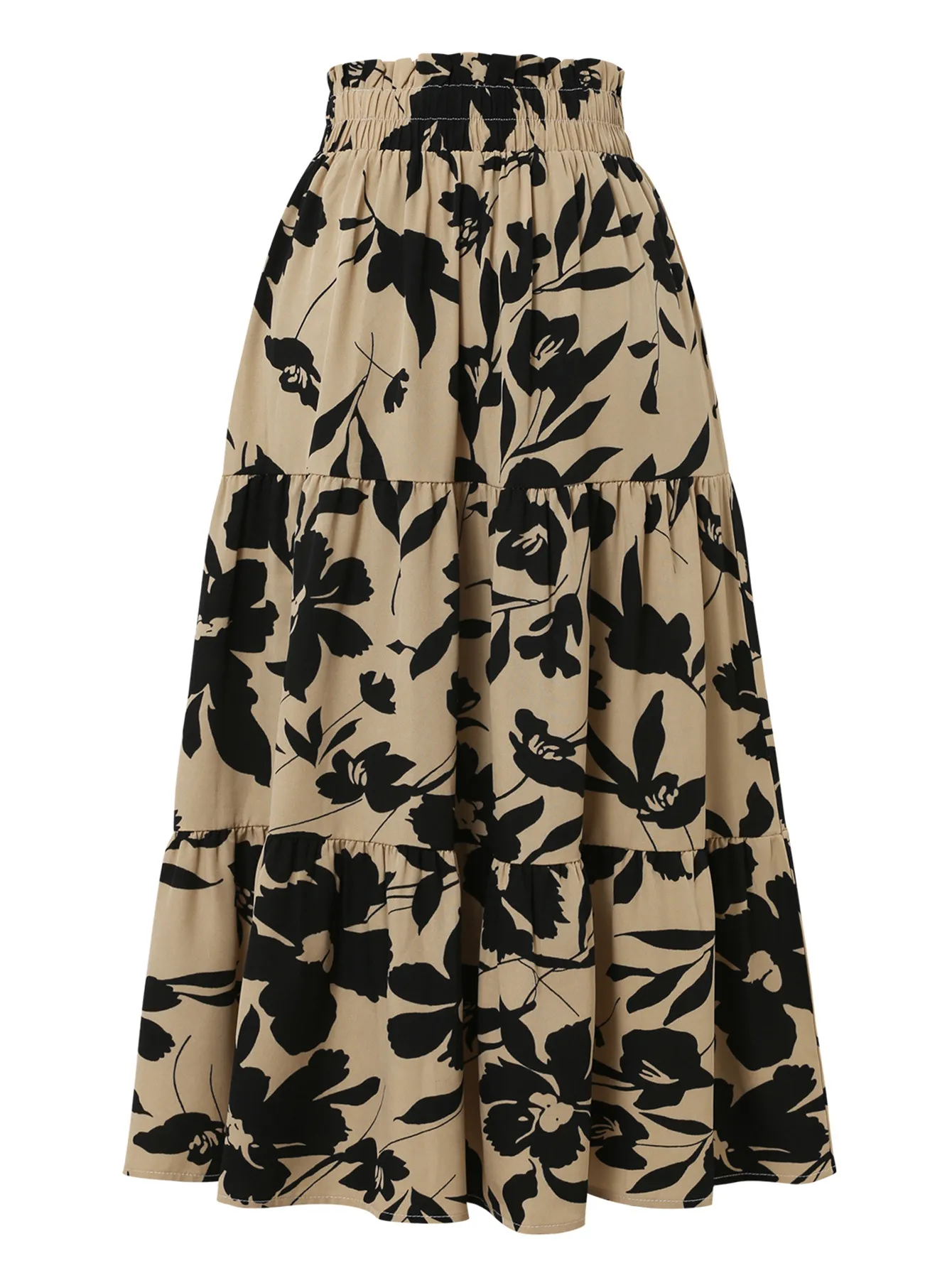 Elegant Printed A-line Pleated Skirt