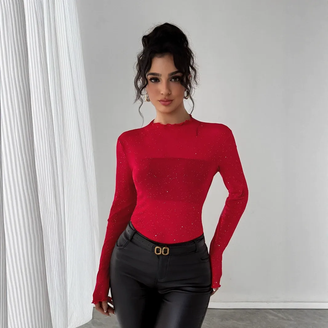 Sparkly Long Sleeve Sequin Top