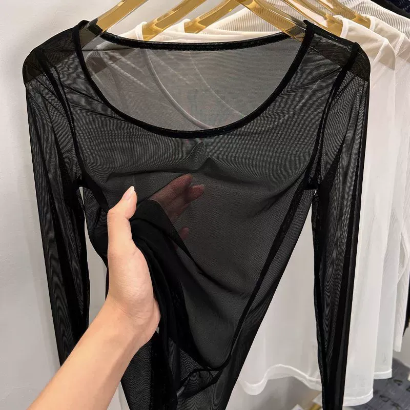 Sheer Mesh T-Shirt Top for Women