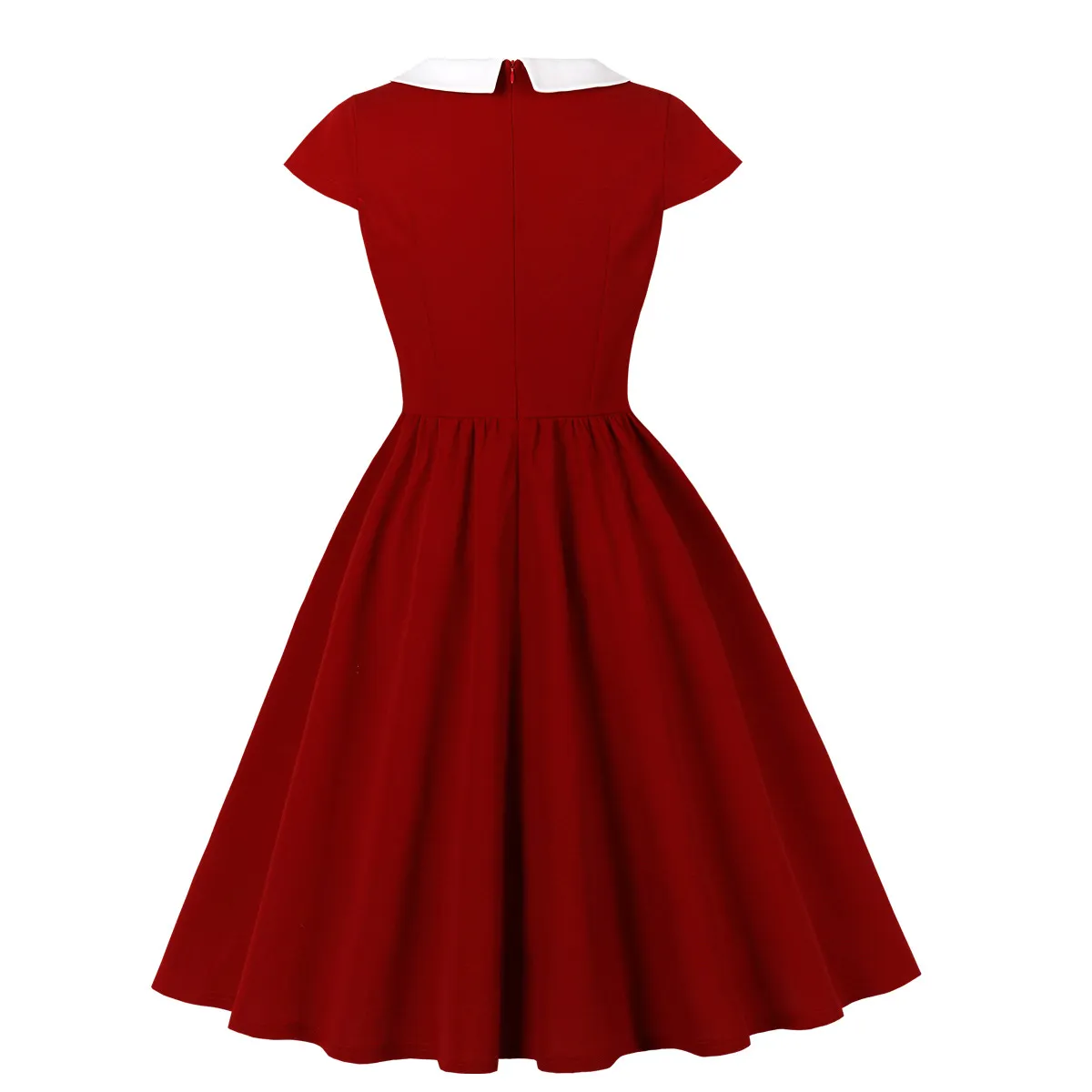 Retro Sailor Collar V-Neck Swing Dress