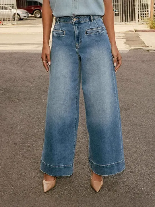High-waist Straight Leg Jeans