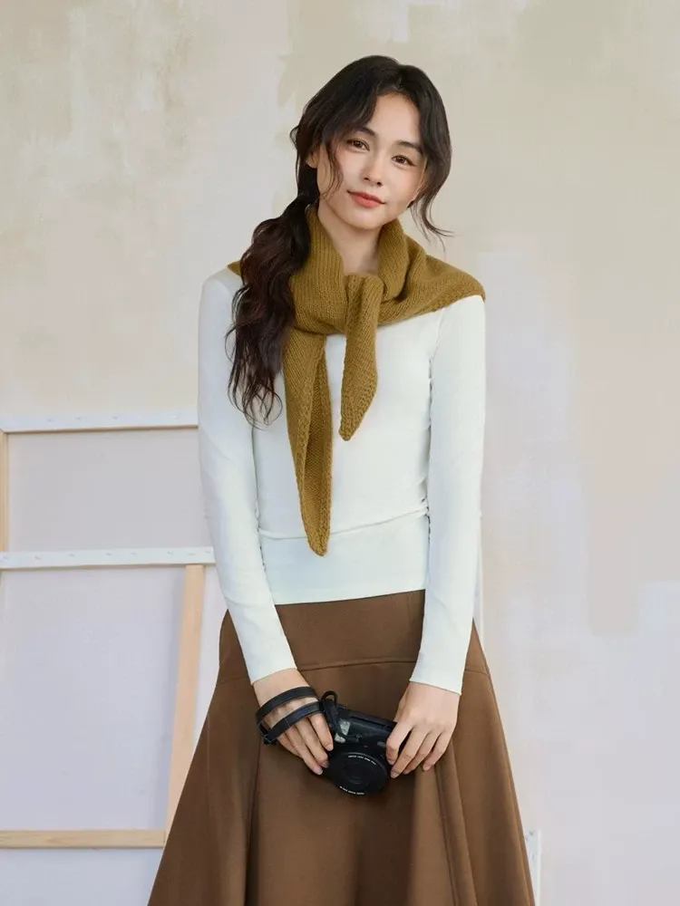 Slim Fit Tencel Blend Knit Top