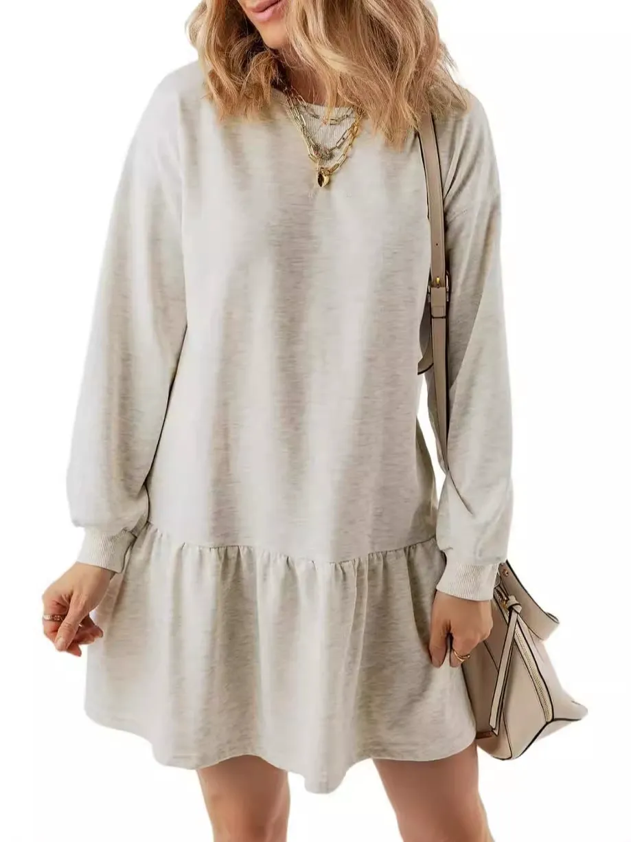 Knit Crewneck Sweatshirt Mini Dress