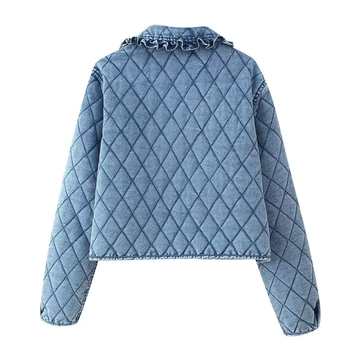Belted Padded Denim Jacket