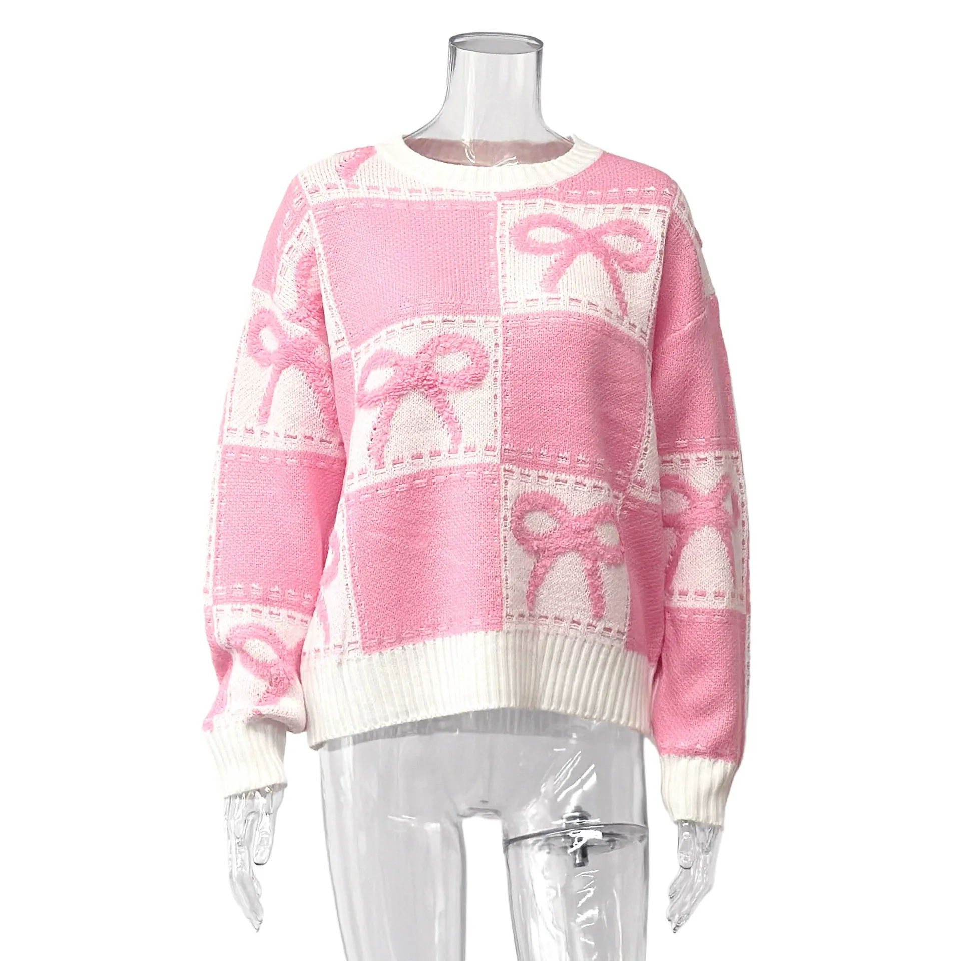 Cute Pink Bow Christmas Sweater