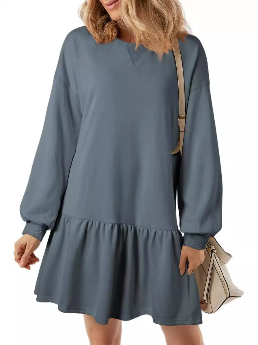 Knit Crewneck Sweatshirt Mini Dress