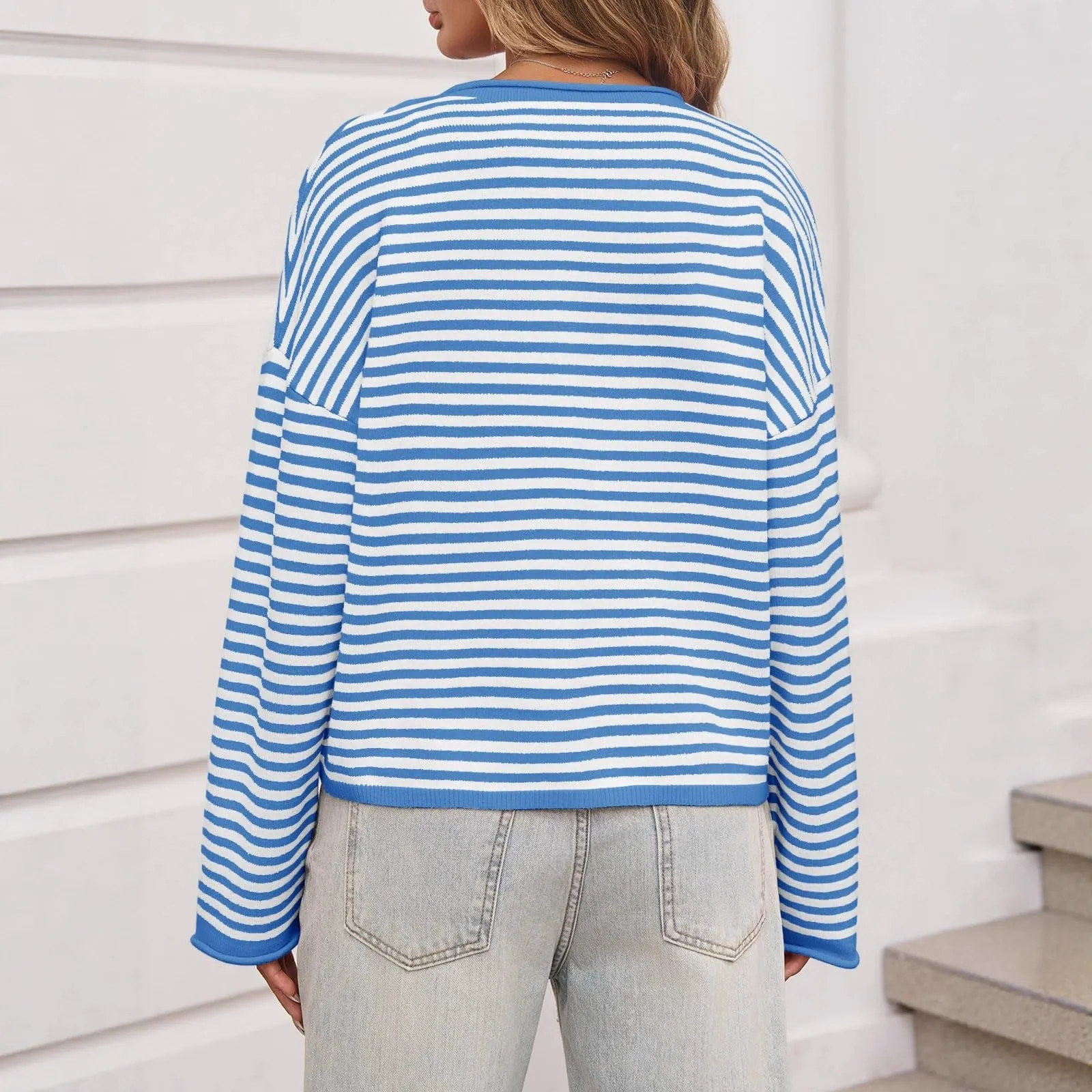 Striped Colorblock Long-Sleeve Cardigan