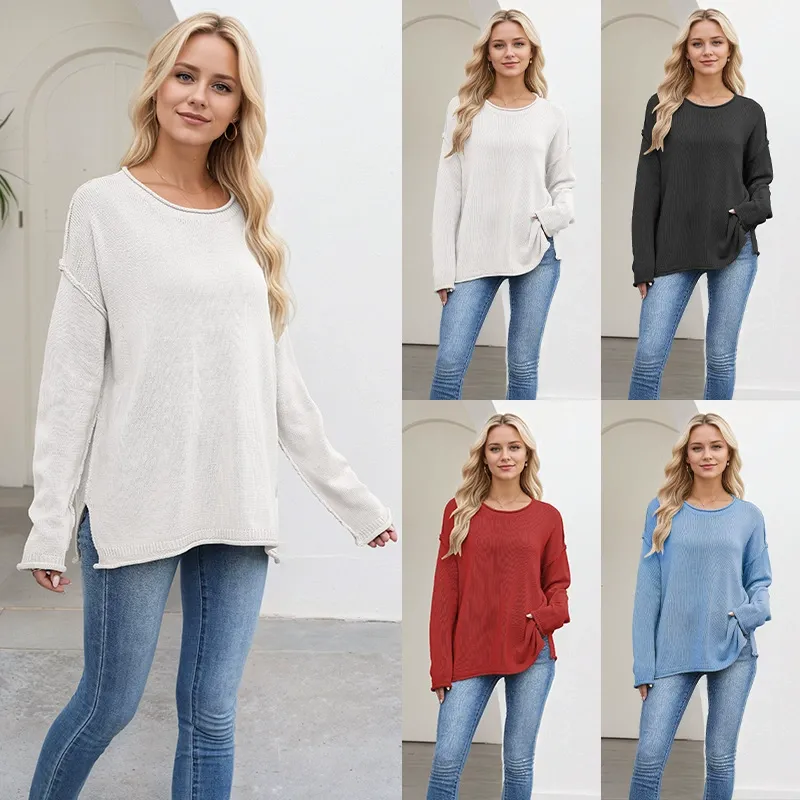 Loose Round Neck Pullover Sweater