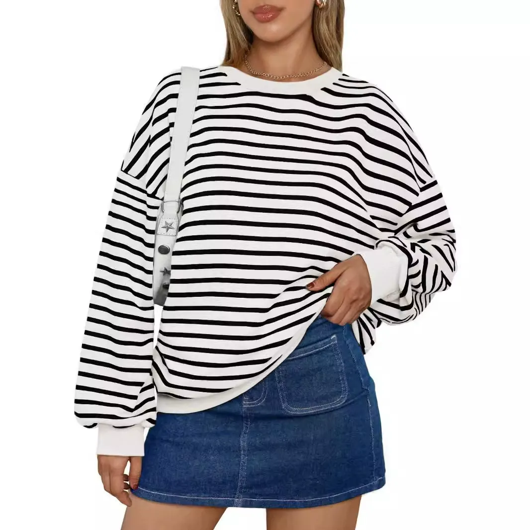 Colorful Striped Relaxed Fit Crewneck Sweatshirt
