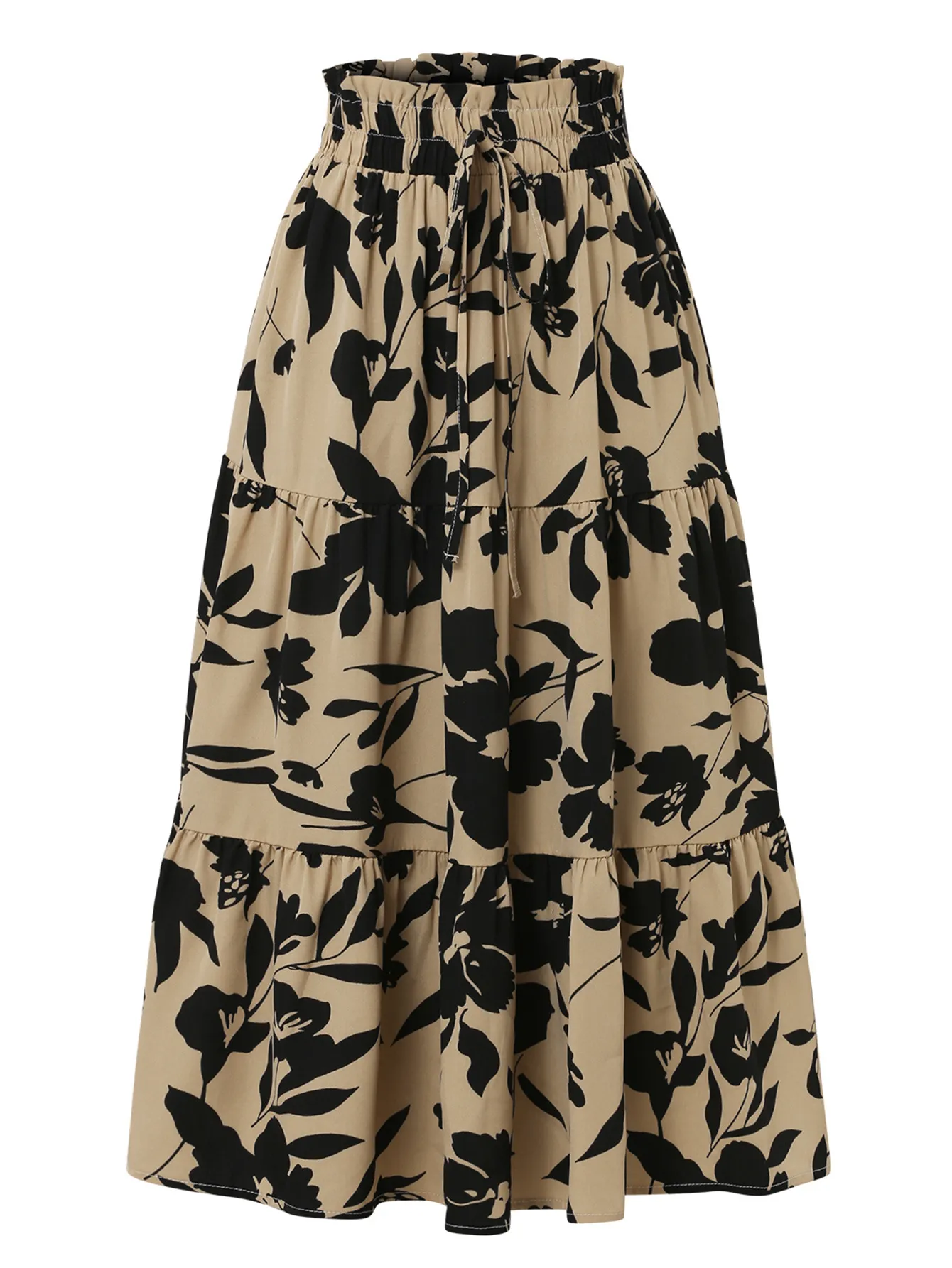 Elegant Printed A-line Pleated Skirt