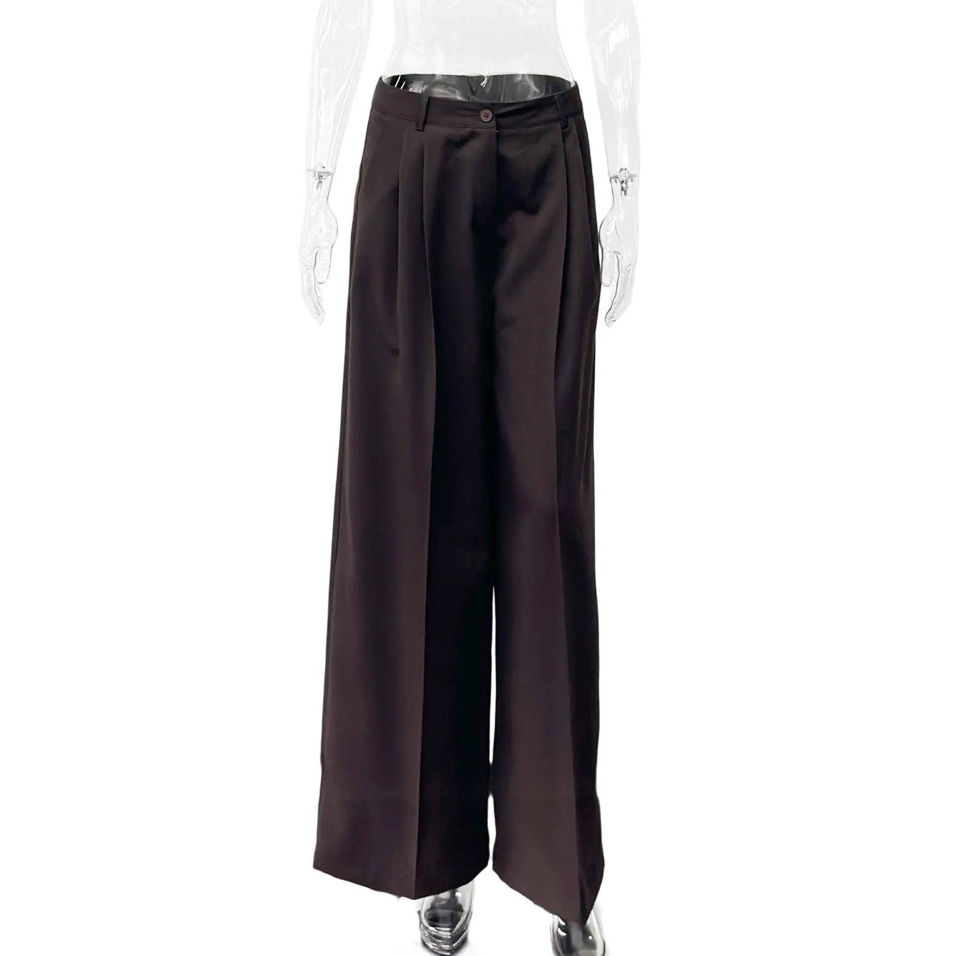 Vintage High Waisted Wide Leg Tailored Trousers
