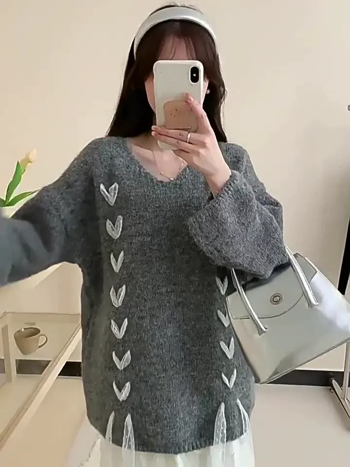 Slouchy Self-Tie Knit Pullover