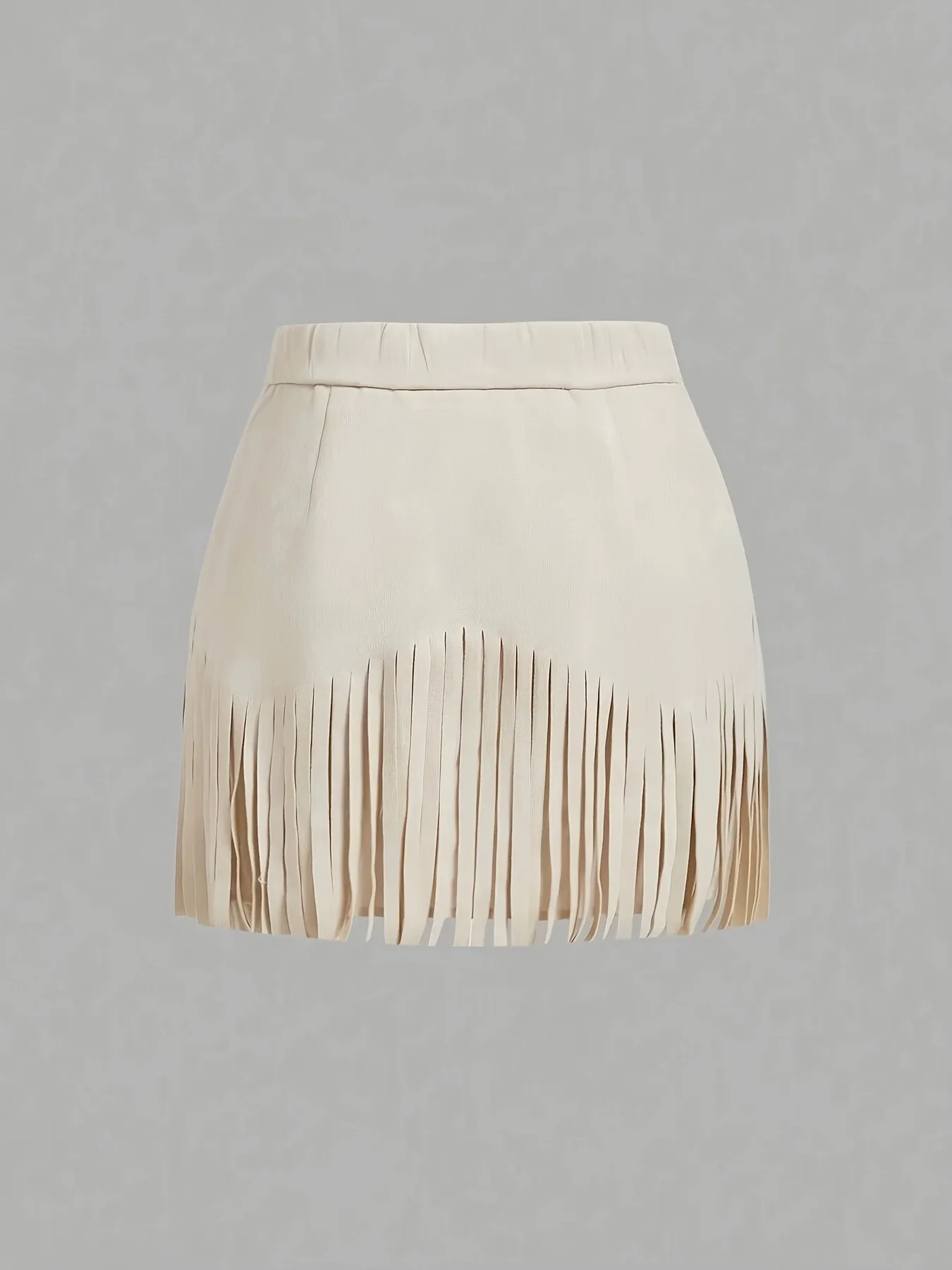Retro Rivet Tassel Faux Suede A-Line Skirt