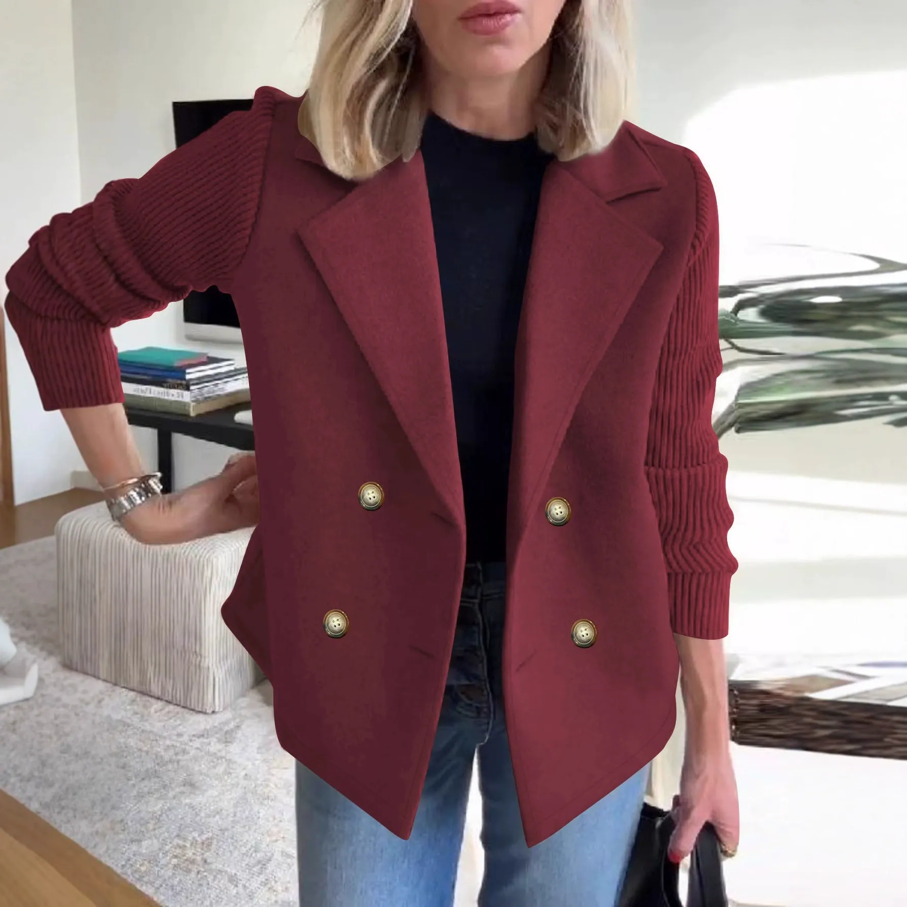 Double-Breasted Wool Blazer