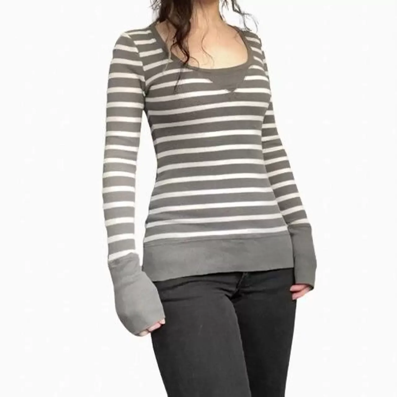 Striped Colorblock Long Sleeve Crewneck T-Shirt