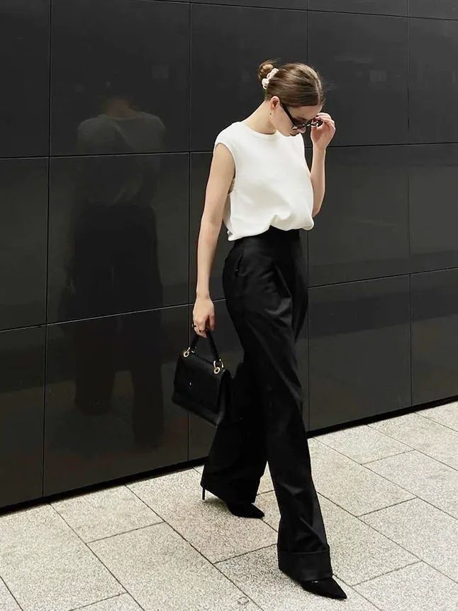Black Wide-Leg Trousers