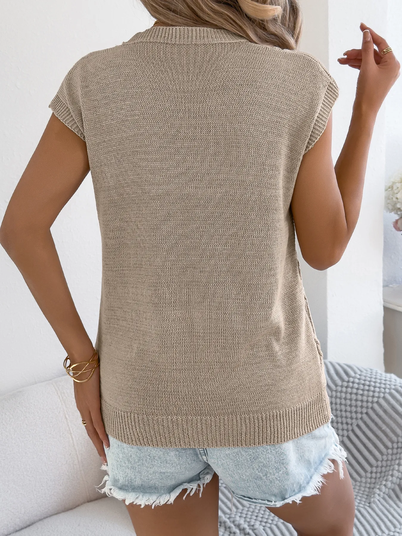 Solid Cable Knit Batwing Sleeve Loose Fit Sweater