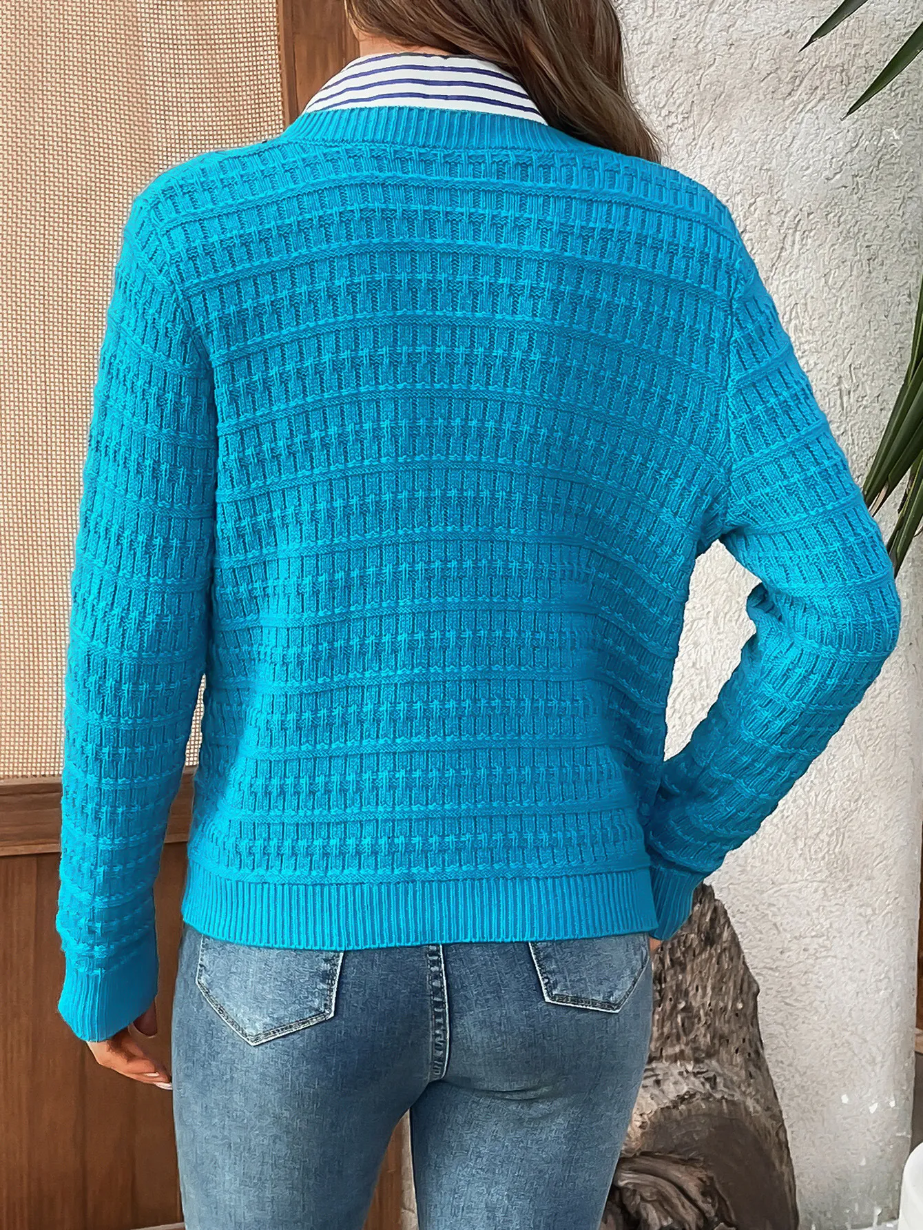 Solid Color Knit Cardigan Sweater