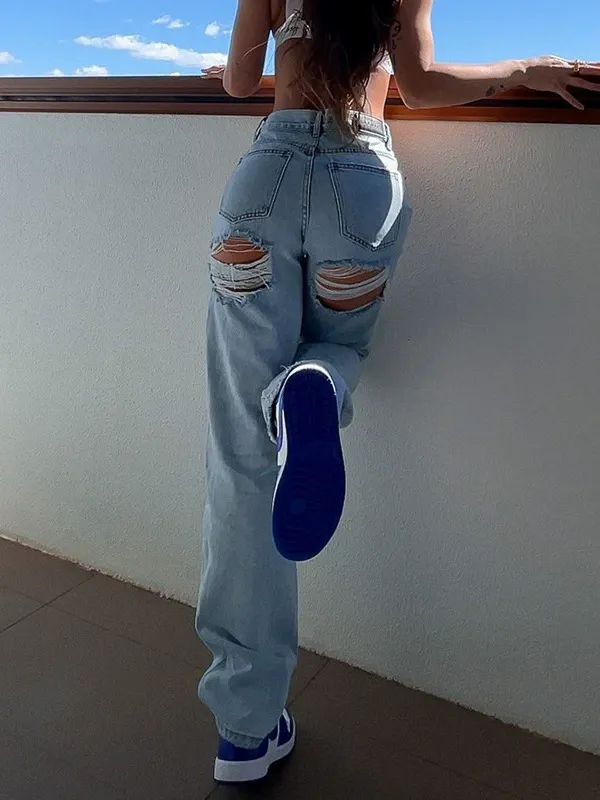 High Waisted Ripped Skinny Jeans