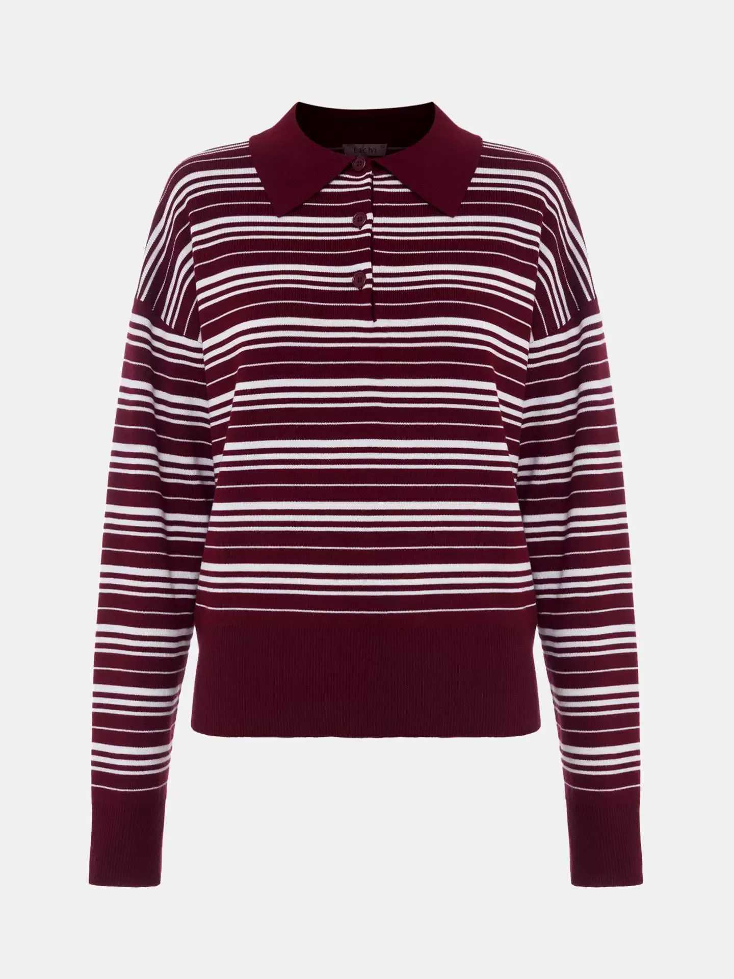 American Retro Striped Knit Polo Tee