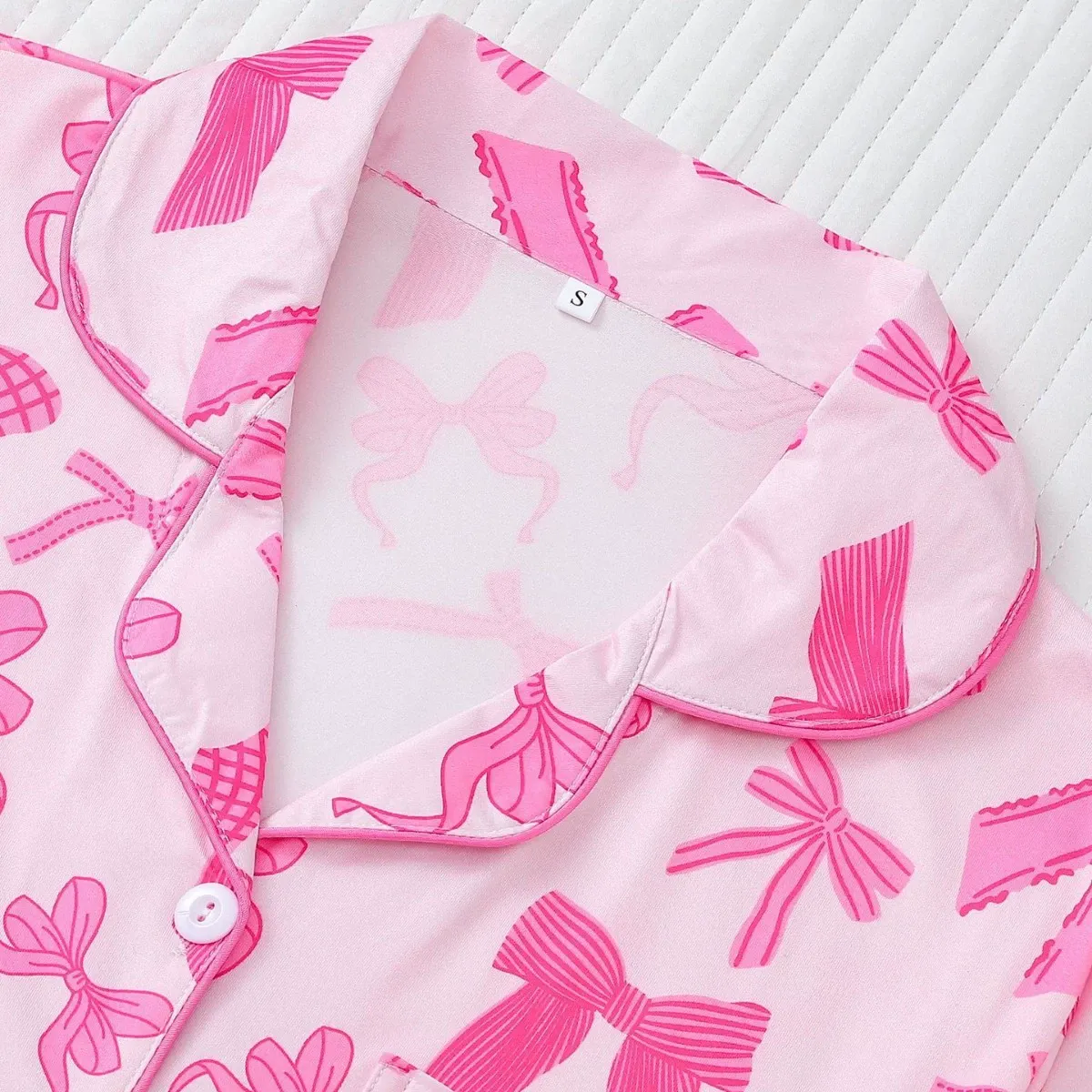 Bowknot Print Pajama Set