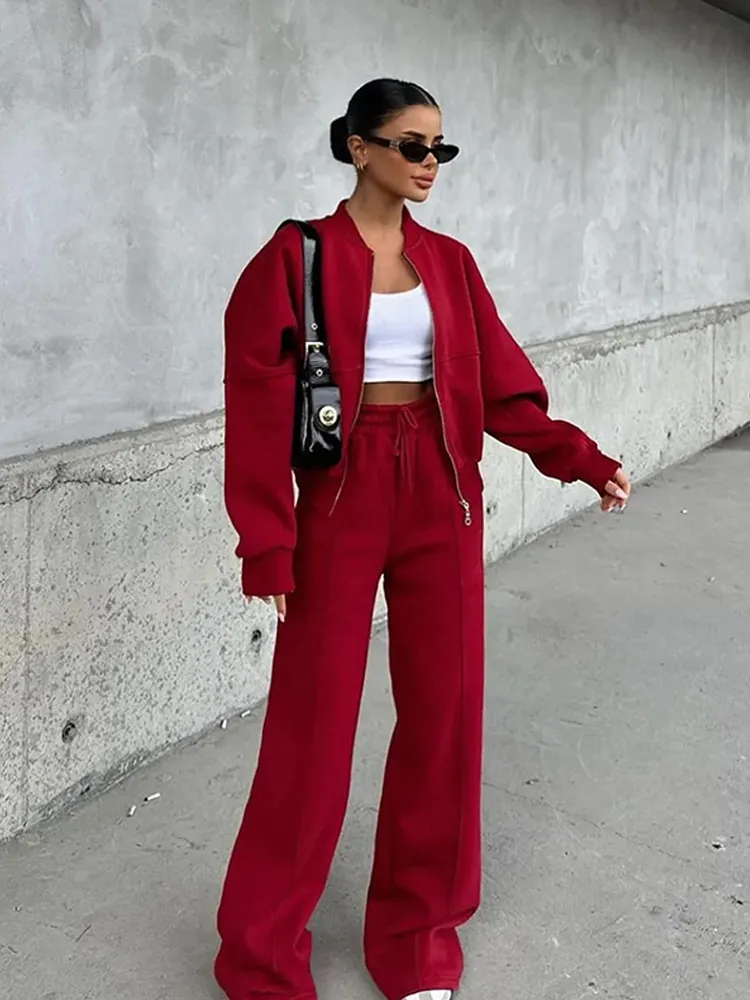 Streetwear Long Sleeve Cardigan and Pants Set
