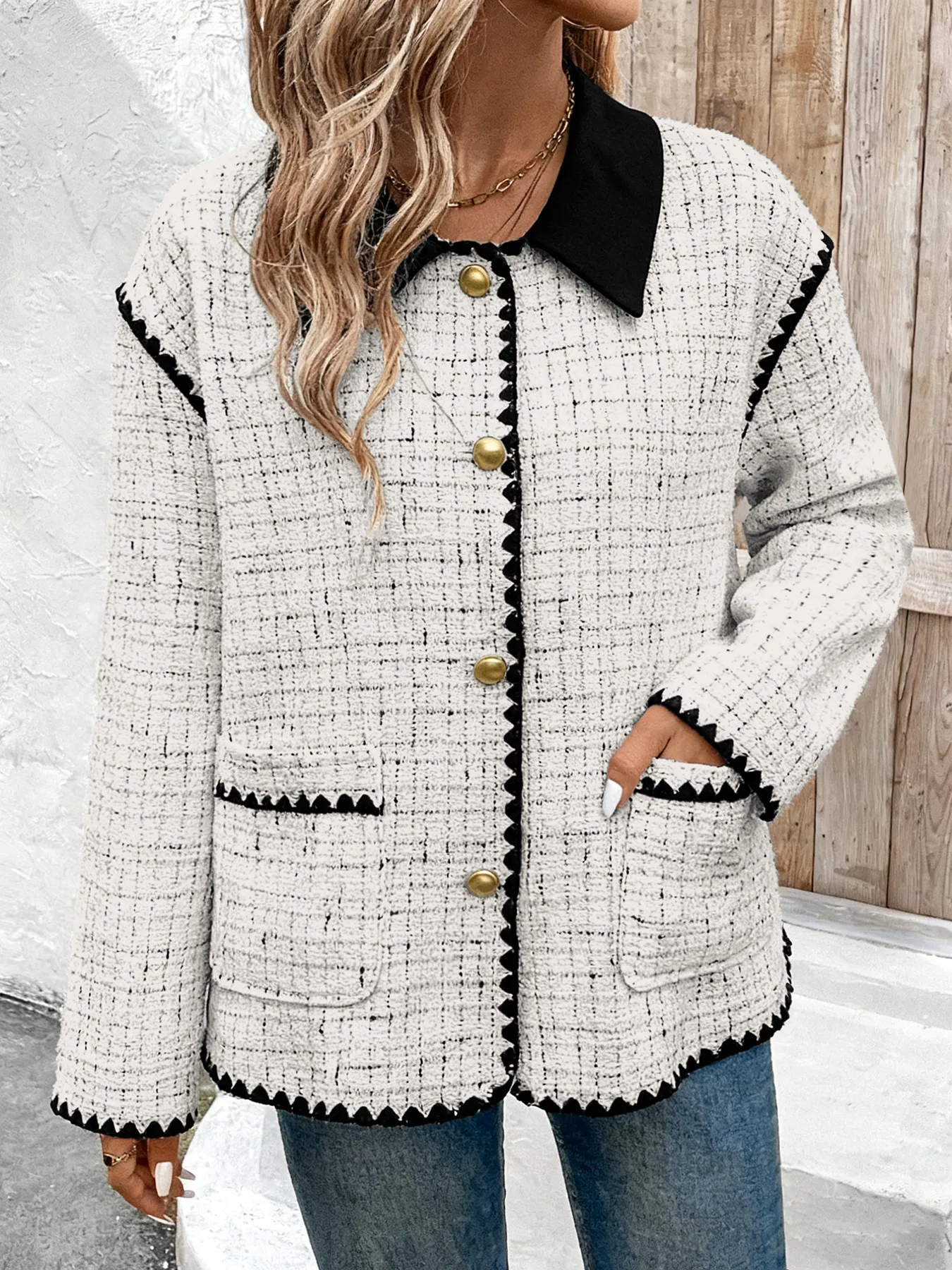 Chic Plaid Tweed Jacket
