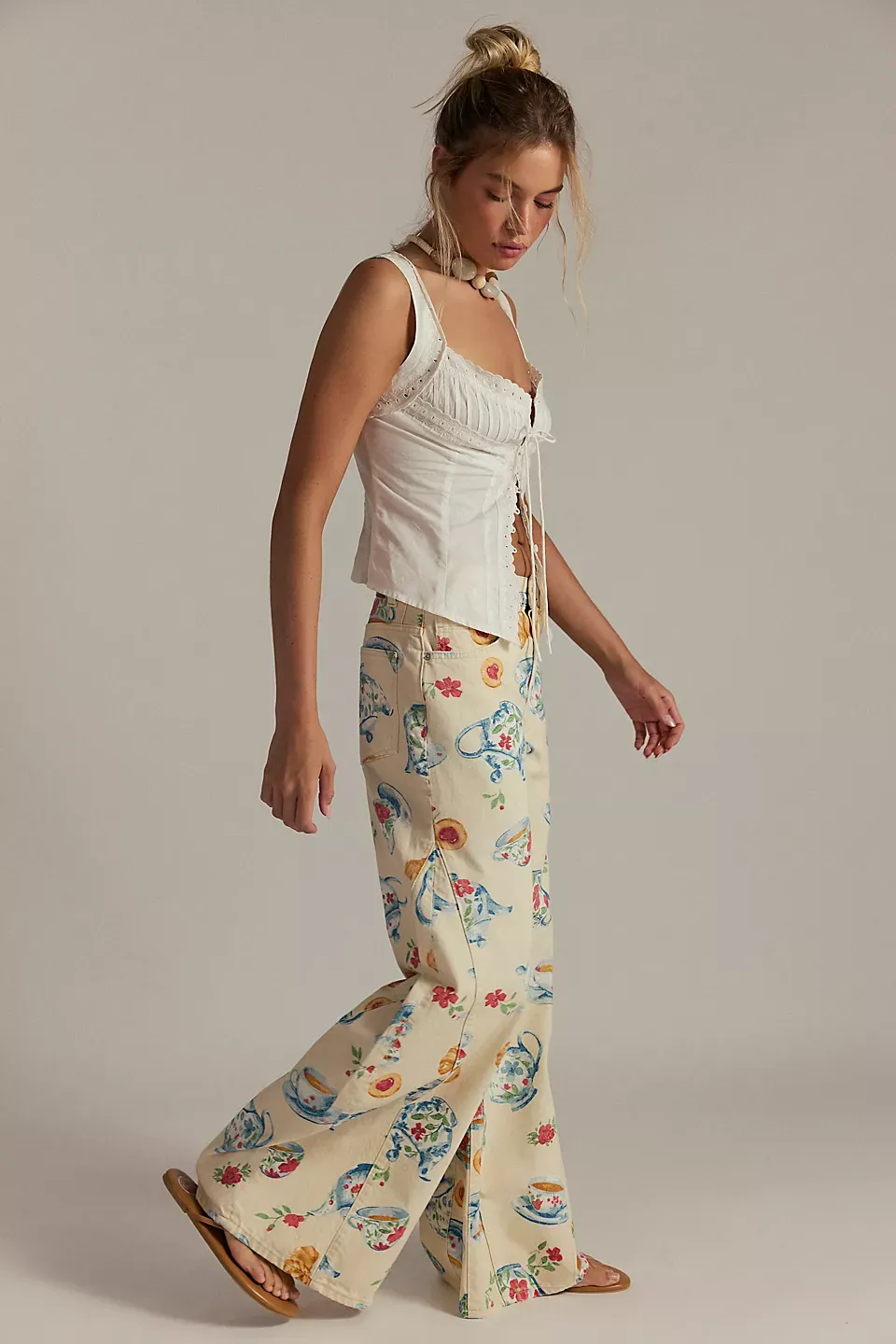 Printed Casual Wide Leg Pants