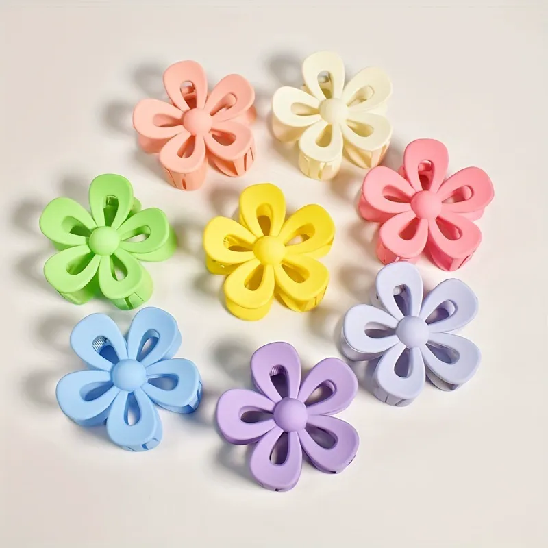 Flower Cutout Frosted Acrylic Claw Clip