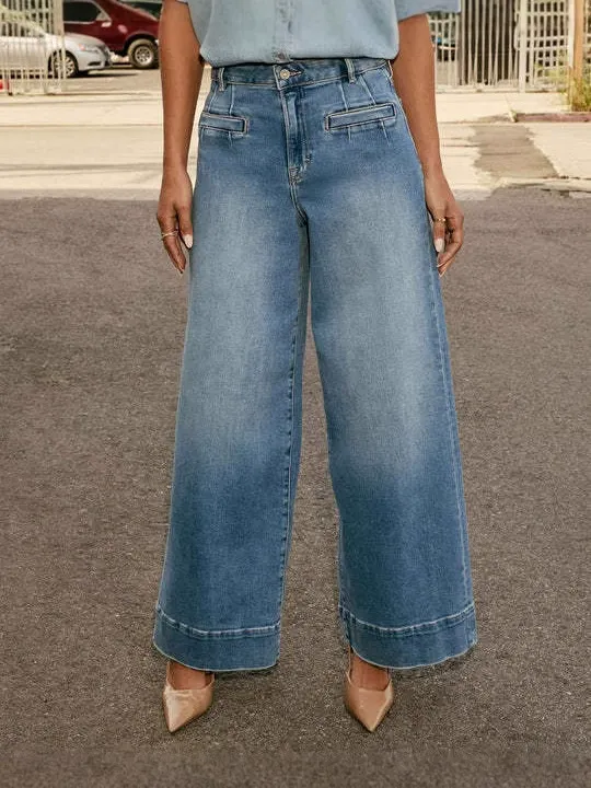 High-waist Straight Leg Jeans