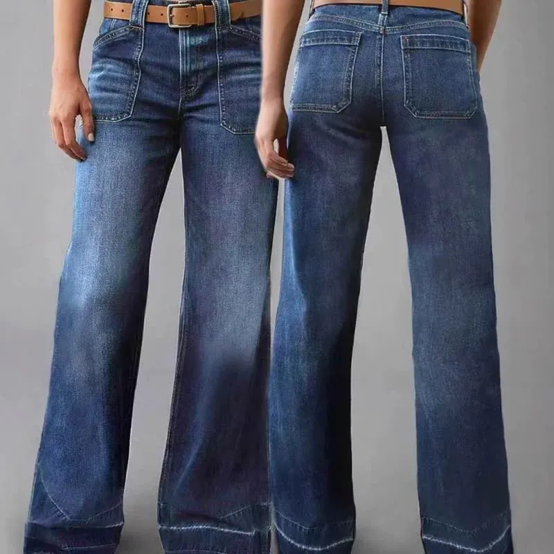 Slim Fit Washed Flared Patchwork Jeans