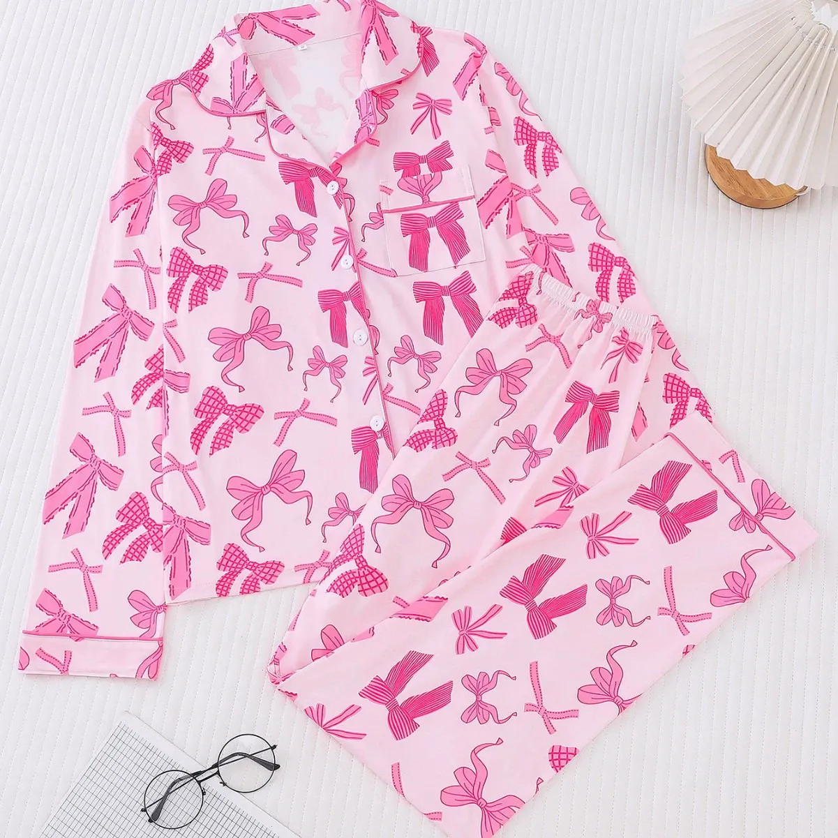 Bow Print Loungewear Set