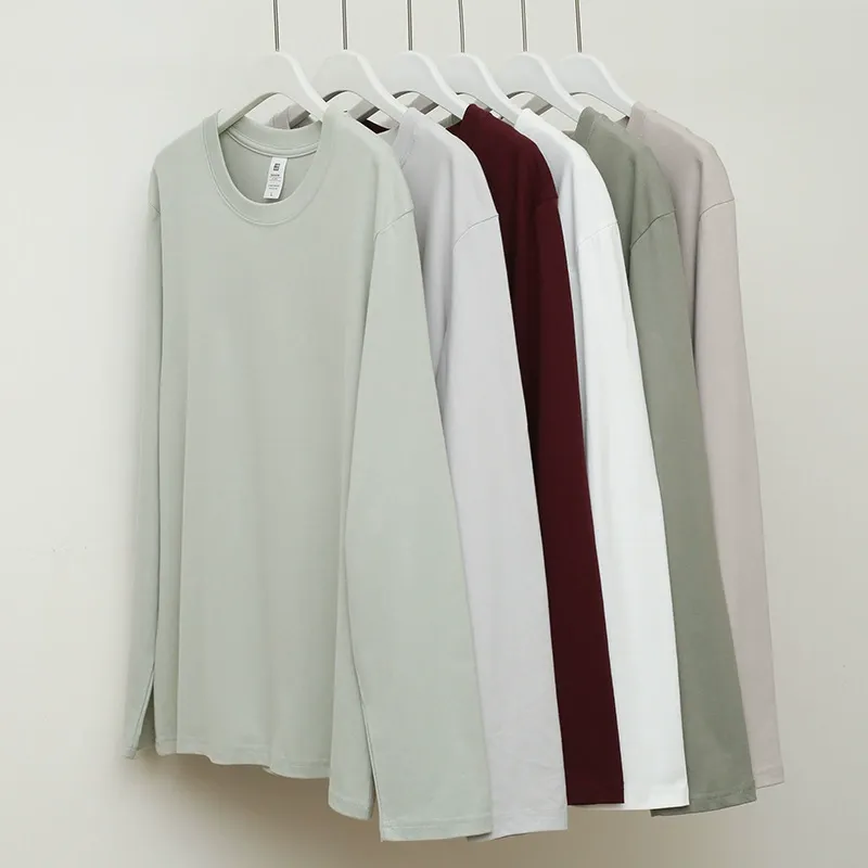 Combed Cotton Long Sleeve Crewneck T-Shirt