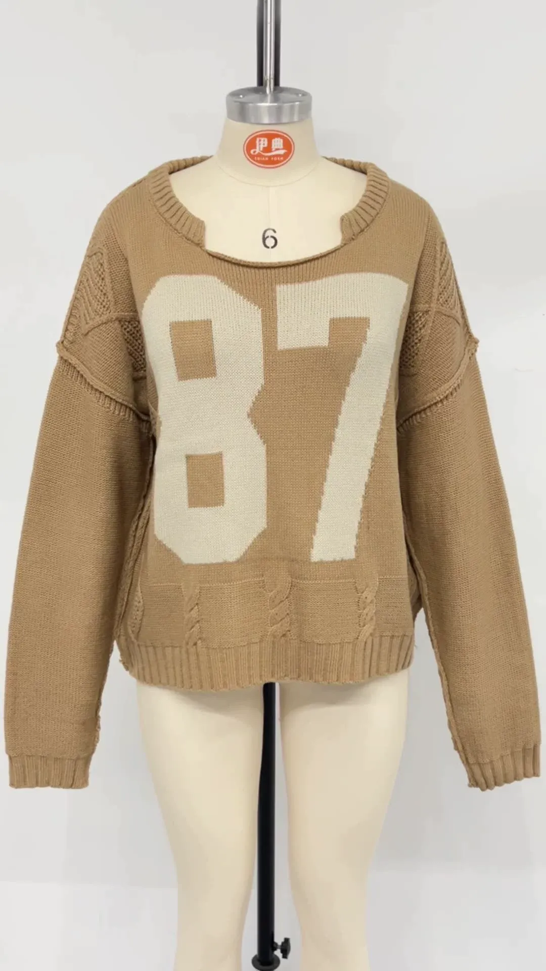 Oversized Crewneck Knit Sweater