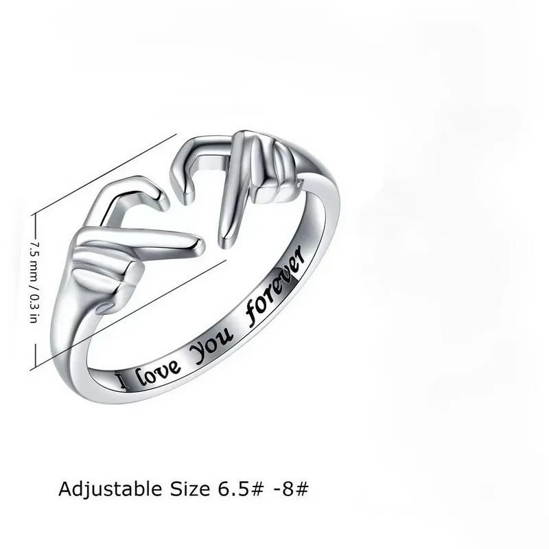 Minimalist 3D Heart Adjustable Ring