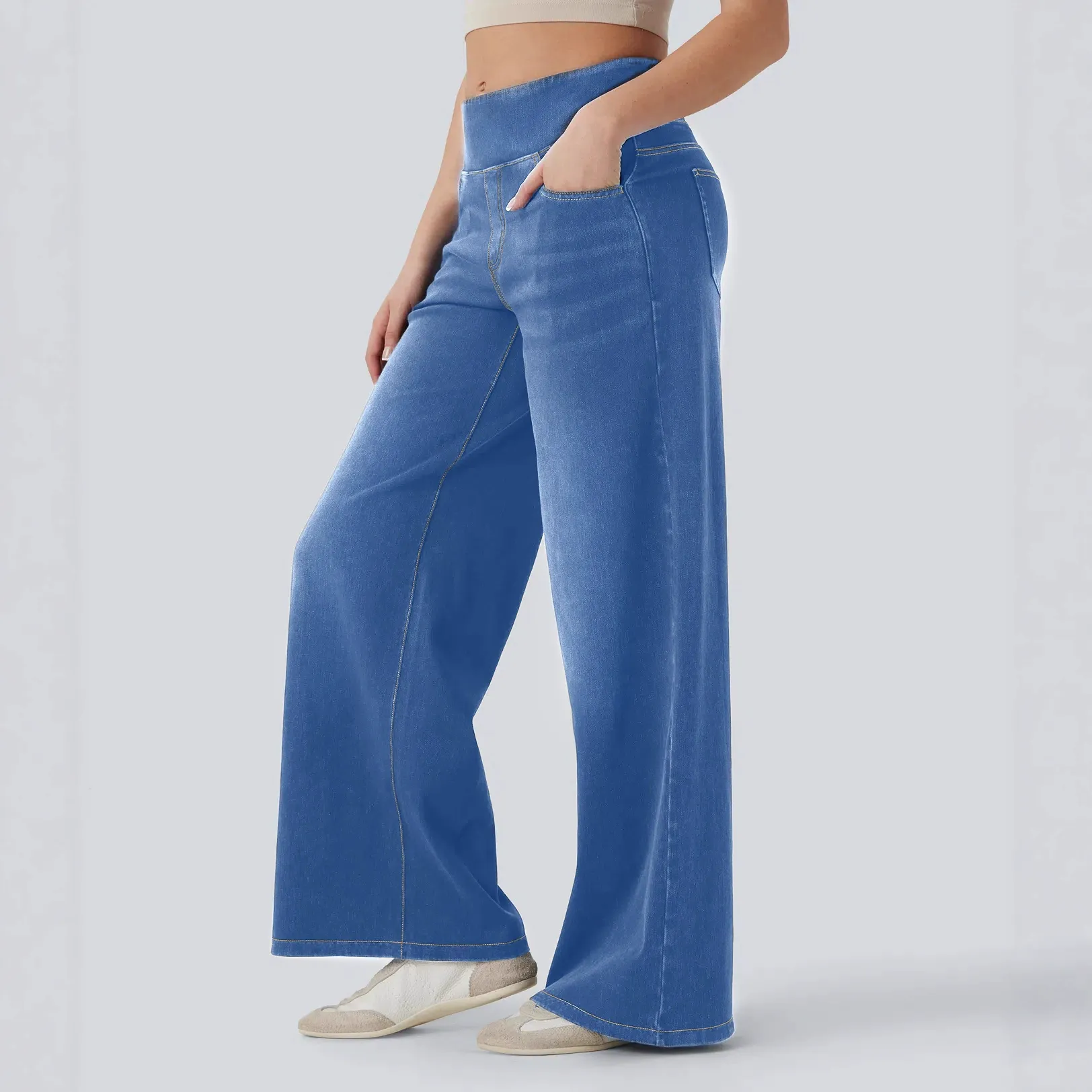 High Rise Relaxed Fit Wide Leg Jeans