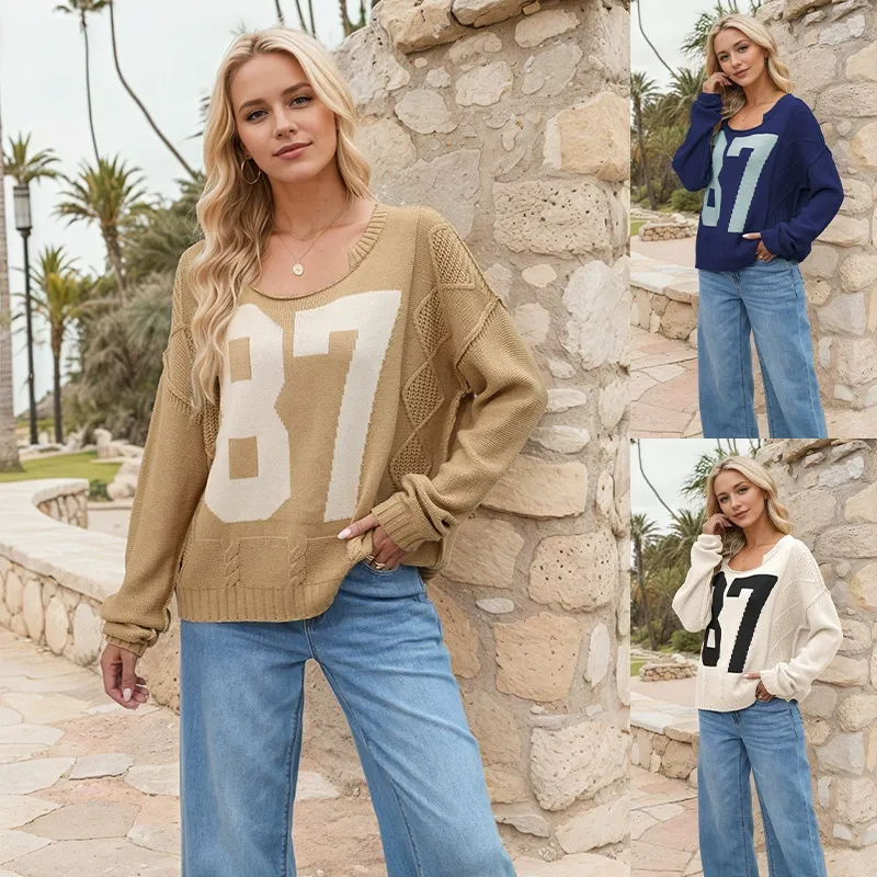 Oversized Crewneck Knit Sweater