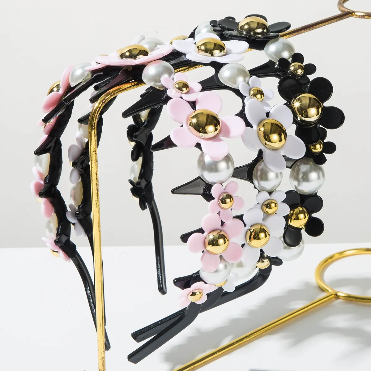 Non-Slip Korean Style Pearl Rhinestone Flower Headband