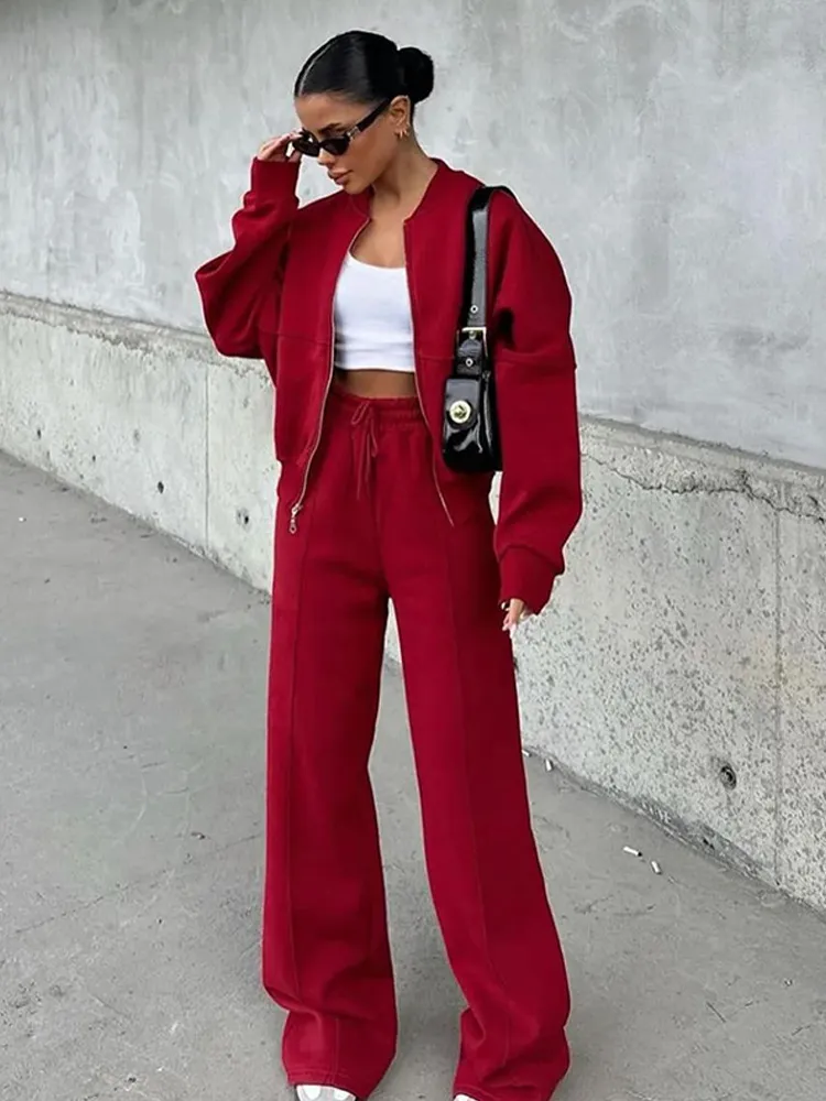 Streetwear Long Sleeve Cardigan and Pants Set