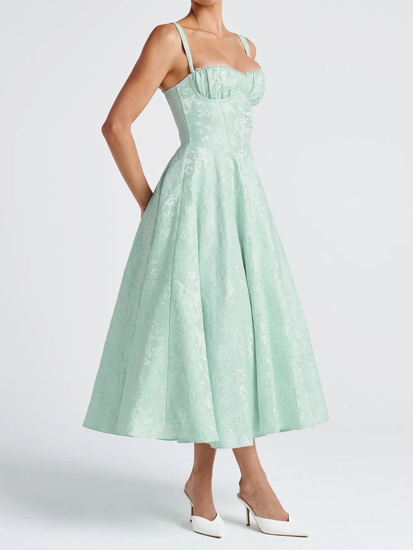 Diyun Elegant Spaghetti Strap Maxi Evening Dress