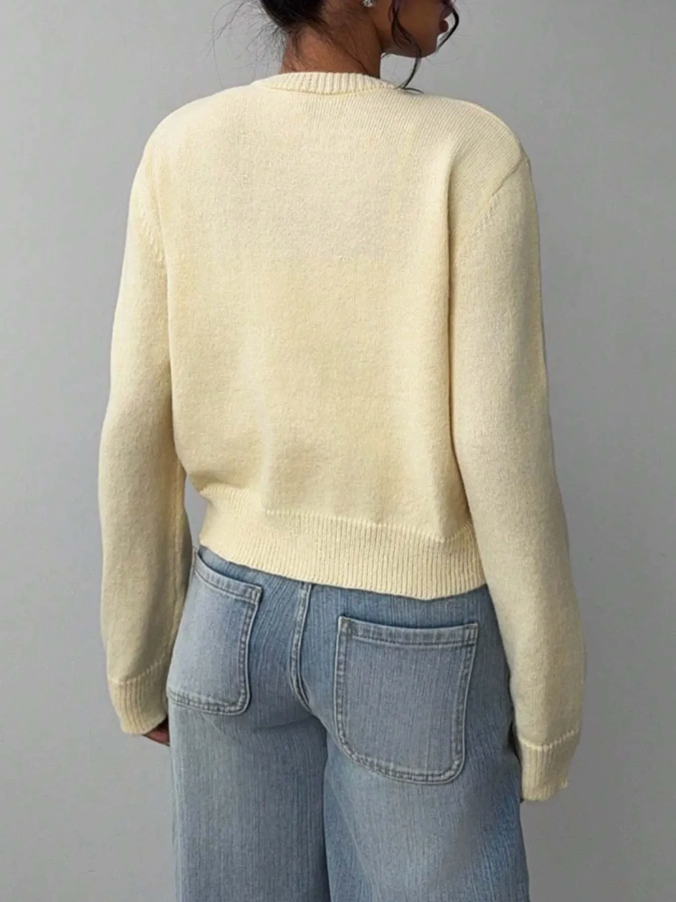 Long Sleeve Soft Knit Cropped Cardigan