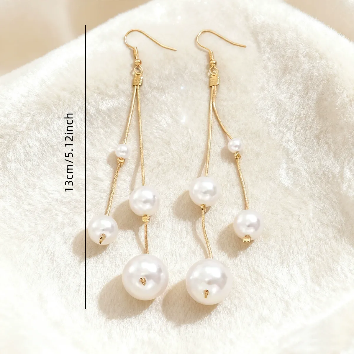 Elegant Chic Long Tassel Faux Pearl Drop Earrings