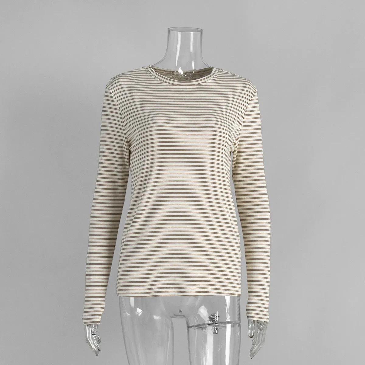 Striped Long Sleeve Cotton T-Shirt