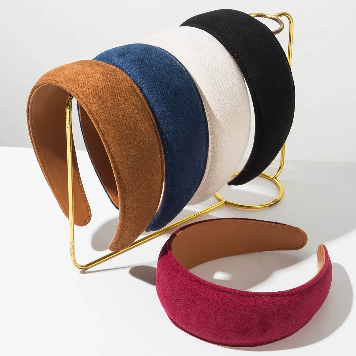 Chic Padded Velvet & Faux Leather Headband