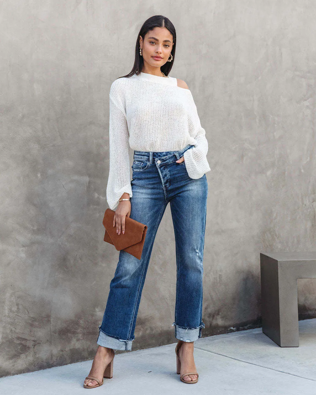 Urban Casual Washed Straight-Leg Jeans