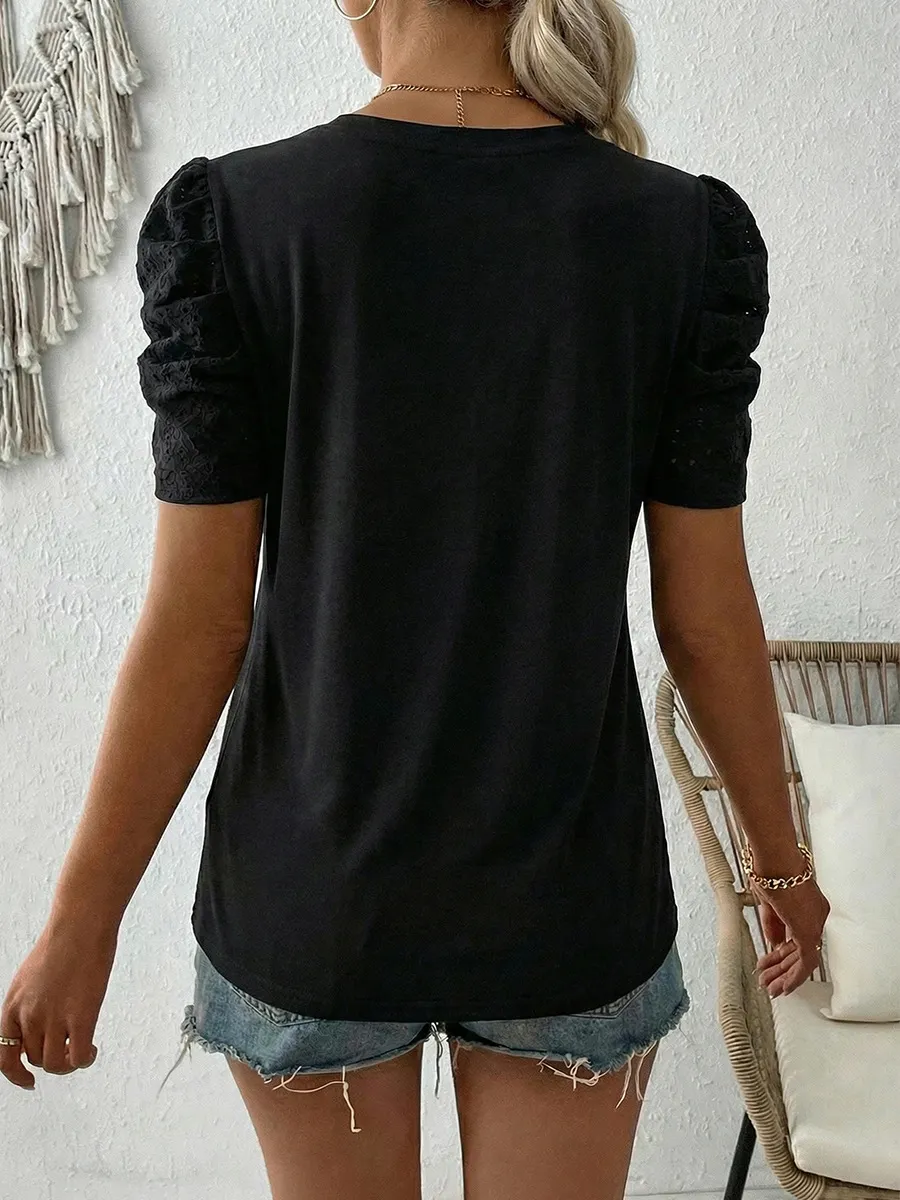 Casual Solid Color Short Sleeve T-Shirt