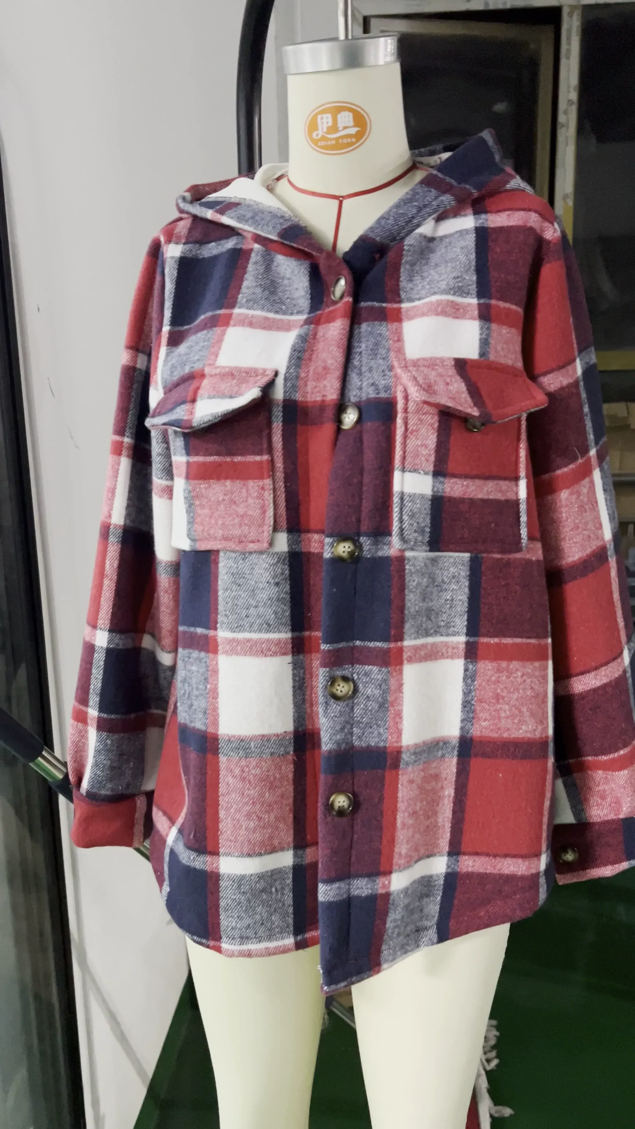 Plaid Hooded Bomber Jacket