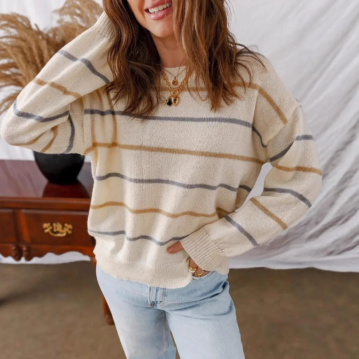 Colorful Striped Pullover Sweater